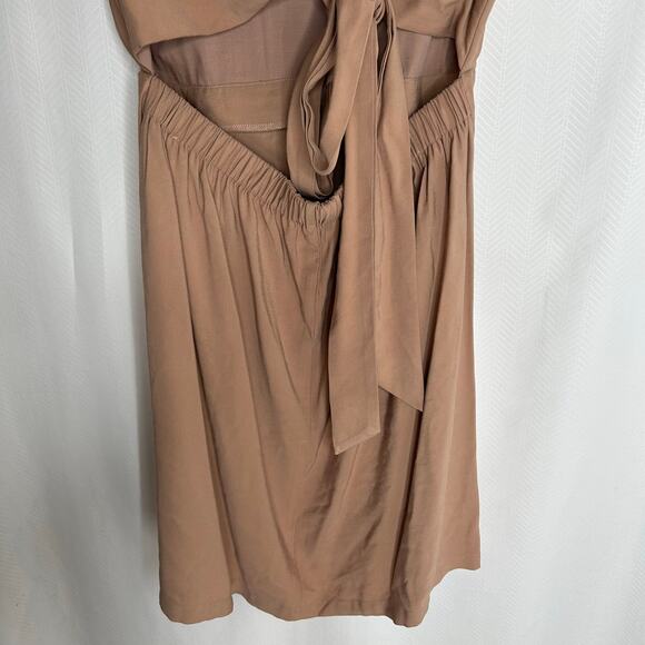 Gilli Drew waist tie mini dress tan size large casual party - Picture 4 of 8